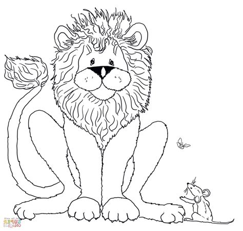 The Lion And The Mouse Coloring Page at GetDrawings | Free download