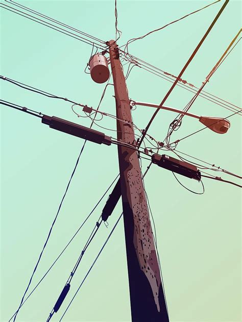 Telephone Pole Digital Art - Telephone Pole - Pacific by David Lange ...