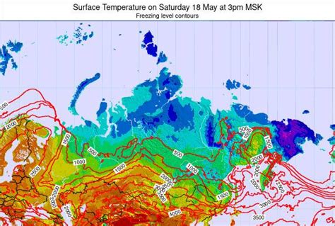 Russia Surface Temperature on Monday 16 Aug at 9am MSK