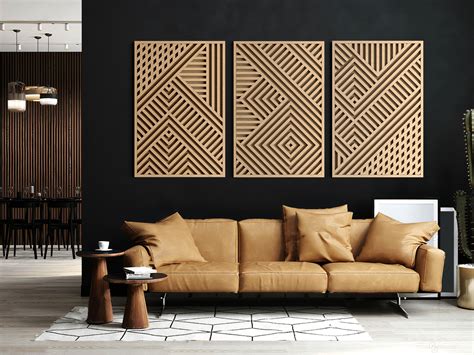 Modern Wood Wall Art Abstract Wooden Wall Panels Geometric | Etsy