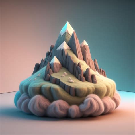 Premium Photo | A model of a mountain with a mountain on it