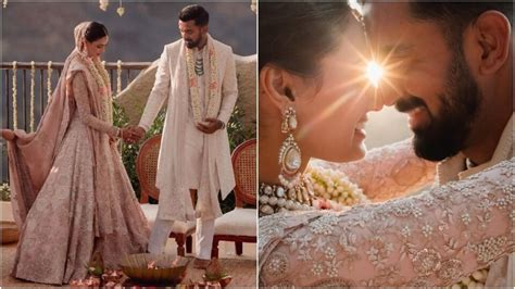 Athiya Shetty married KL Rahul in pink handmade wedding lehenga by ...