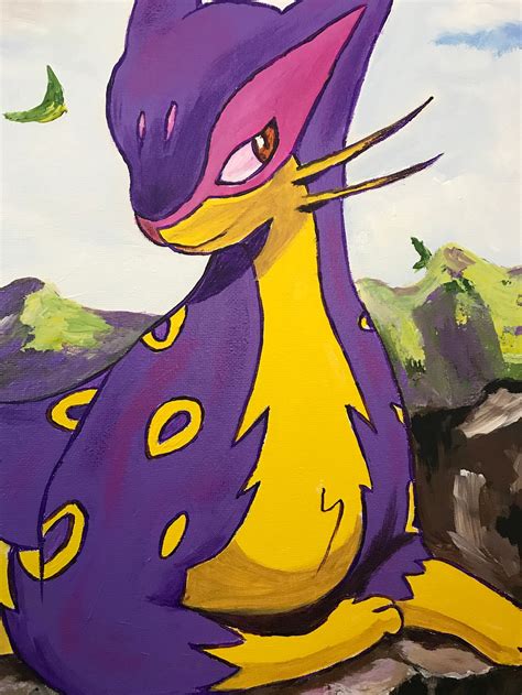 Liepard Pokemon Fan Art Handmade Acrylic Painting On | Etsy