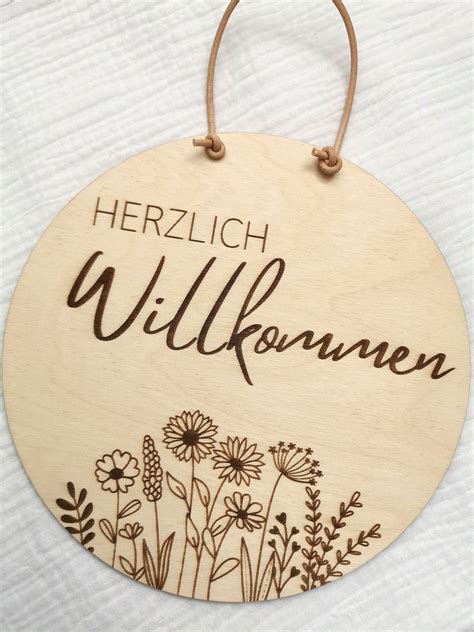 Herzlich Willkommen Türschild Türkranz Geschenk zum Einzug | Etsy