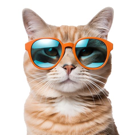 AI generated Cat wearing cool summer glasses png isolated on ...