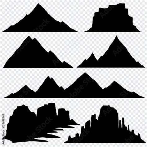 Mountain silhouette vector skyline panoramic view - Acheter ce vecteur ...