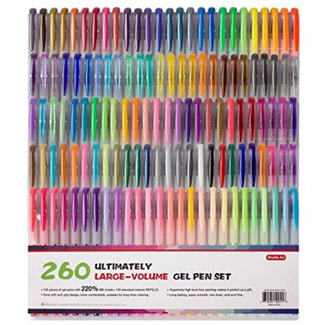 Shuttle Art 260 Colors Gel Pens Set 220% Ink Gel Pen for Adult Coloring ...