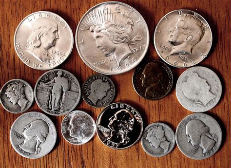 Lot Of 13 Old U.S. Coin Collection 90% Silver Circulated and UNC #32 ...