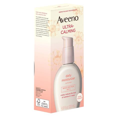 Aveeno Ultra-Calming Fragrance-Free Daily Facial Moisturizer for Sensitive, Dry Skin with SPF 15 ...