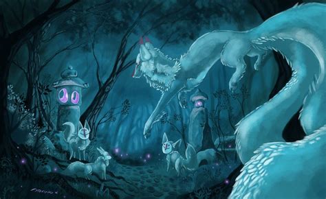 The Fox Yokai's forest by Fyreflysky | Yokai art, Fox yokai, The foxes