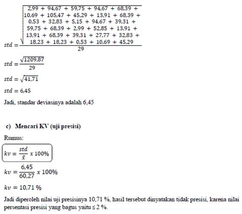 Contoh Perhitungan Uji Presisi (Pengolahan Data) - TeachMeSoft