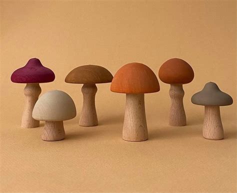 Wooden Mushrooms Wooden Mushroom Decoration Wooden Mushroom Toy - Etsy