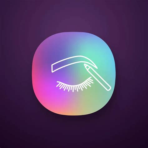 Eyebrows shaping app icon. UI/UX user interface. Makeup pencil. Brows ...
