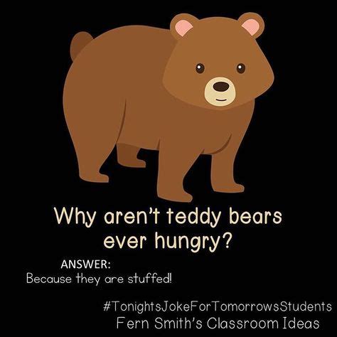 Tonight's Joke for Tomorrow's Students Why aren't teddy bears ever hungry? Because they are ...