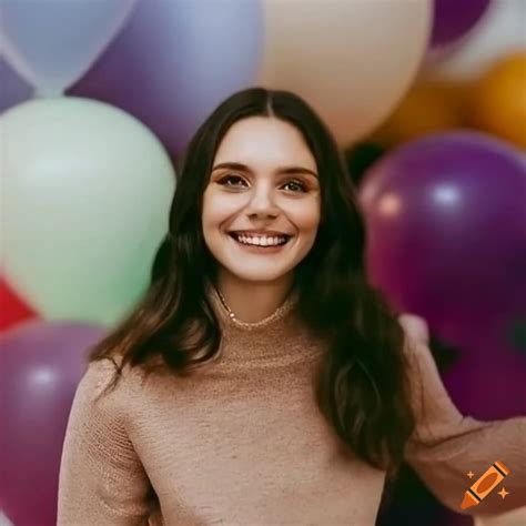 Portrait of francesca michielin surrounded by balloons on Craiyon