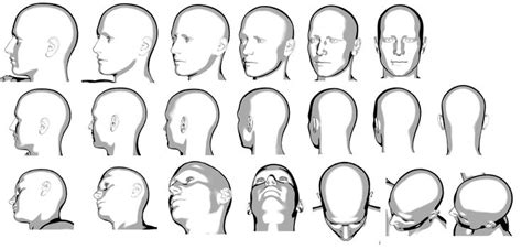 Head angles reference. | Face drawing reference, Body reference drawing, Drawing the human head