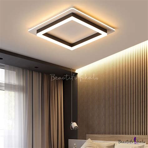 Integrated Led Geometric Flush Mount Light Modern Simple Metal Living Room Ceiling Light ...