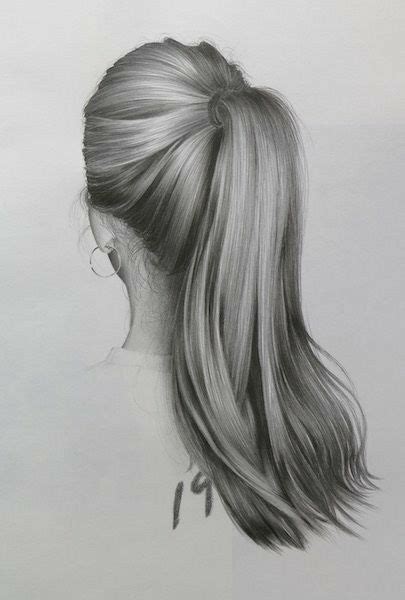 Pin by Ezbayde Alvarez on Mujer | Realistic sketch, Ponytail drawing, Realistic drawings