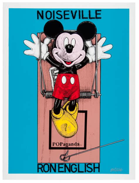 Hake's - RON ENGLISH SIGNED MICKEY MOUSE MOUSETRAP PRINT.