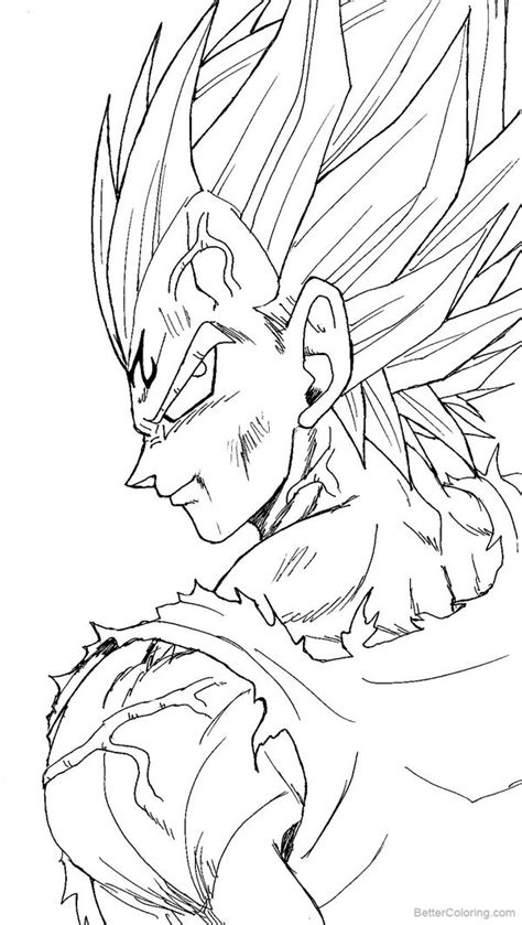 Majin Vegeta Coloring Pages Lineart by BK 81 - Free Printable Coloring ...