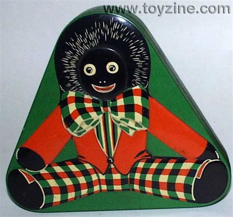 Vintage Golliwog Candy Tin made in the 1930s, this rare tin has a wonderfully embossed image of ...