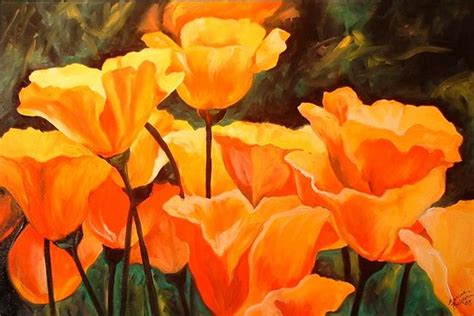 CALIFORNIA POPPIES 9 - by Marcia Baldwin from Florals