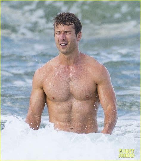 Shirtless Glen Powell Looks Hotter Than Ever While Filming Beach Scene ...