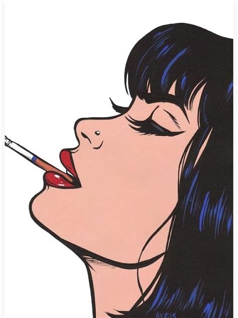 Pop Art Of Girl Smoking A Cigarette Canvas Designed & Sold By George Jones