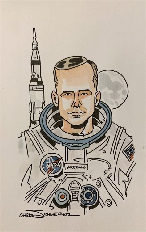 NASA Astronaut Neil Armstrong by Chris Schweizer, in Eric Peters's Misc Commissions & Other ...