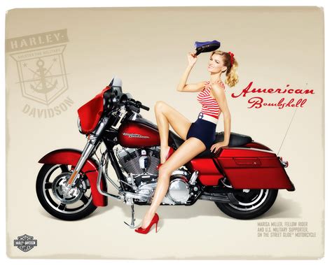 Harley-Davidson HD Wallpaper: Marisa Miller as the American Bombshell