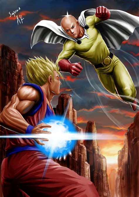 Saitama Vs Goku by arivesaputra on DeviantArt