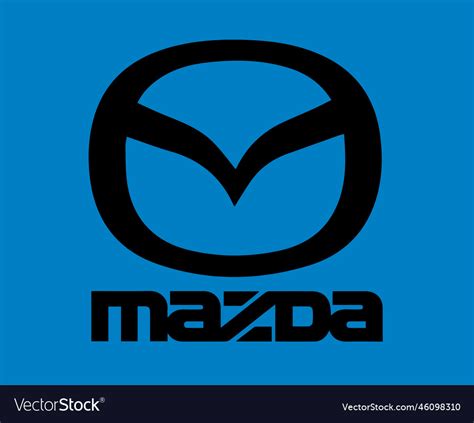 Mazda logo symbol brand car with name black design