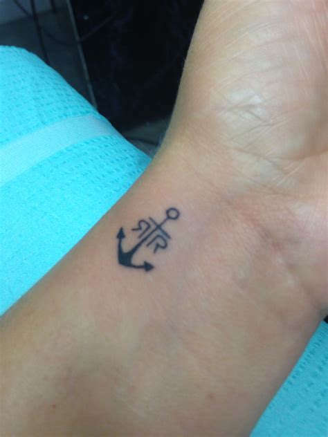 Anchor tattoo with kids initials! Tattoos For Women Flowers, Foot Tattoos For Women, Small Wrist ...