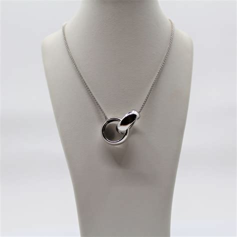 Sterling Silver Double Ring Necklace – Karat Gold