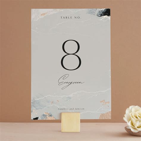 Moving Waves Foil-Pressed Table Numbers by Stephanie Hawkes | Minted