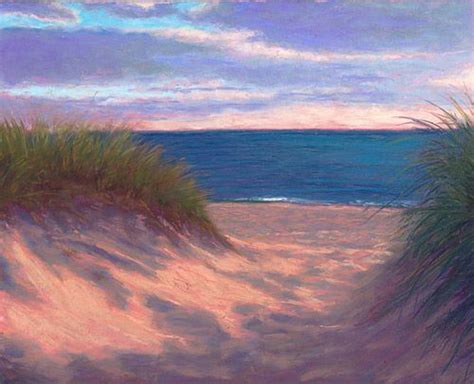 Sunset Beach Path Original Pastel Painting by Poucher | Beach sunset painting, Beach painting ...