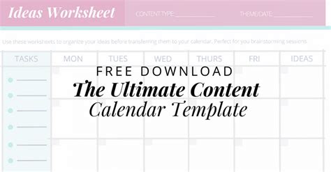 FREE: The Ultimate Content Calendar Template