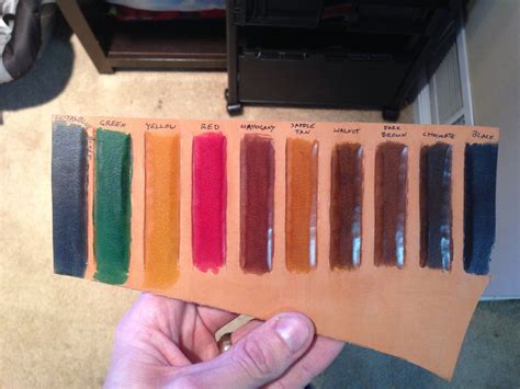 Fiebings pro oil dye color chart | Leather craft, Leather dye, Handbag repair