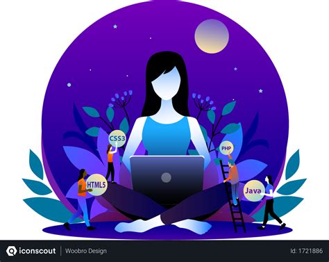 Free Women Web Developer With Laptop Illustration - Free Download Seo & Web Illustrations ...