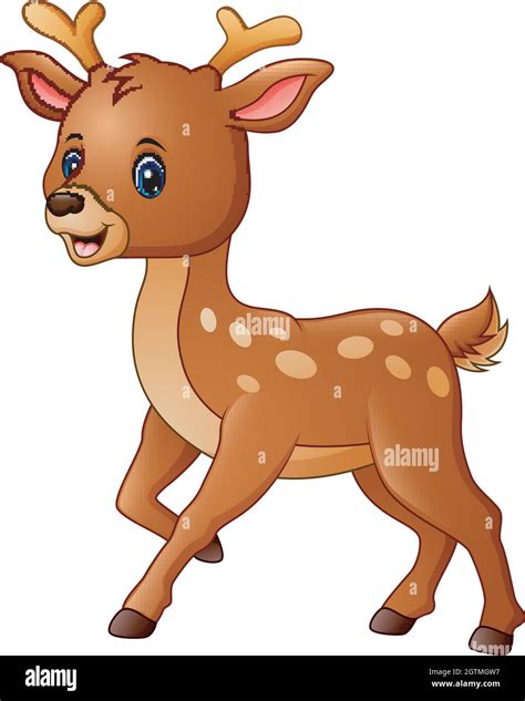 Cute deer cartoon isolated on white background Stock Vector Image & Art - Alamy