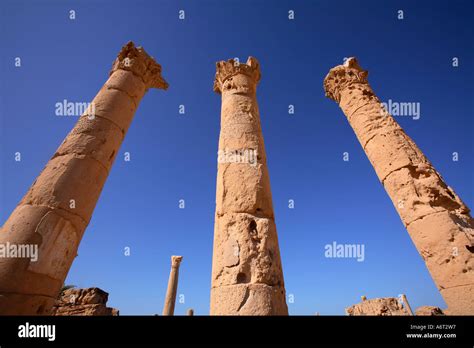 Roman columns at Sabratha in Libya Stock Photo - Alamy