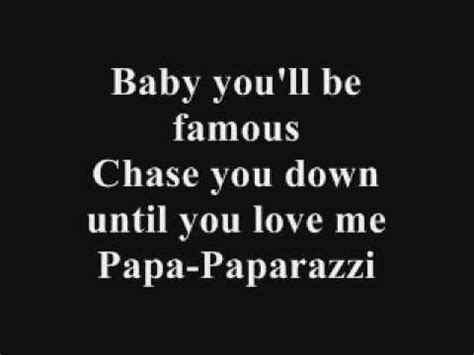 Lady Gaga Paparazzi Lyrics - YouTube