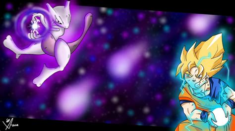 Mewtwo vs Goku by Leo-25 on DeviantArt