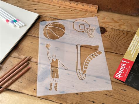 Basketball Stencil 4-pack | Stencil 1