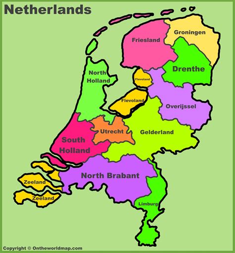 Netherlands provinces map | List of Netherlands provinces