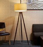 Buy Beige Fabric Shade Tripod Floor Lamp With Brown Base By Craftter Online - Tripod Floor Lamps ...