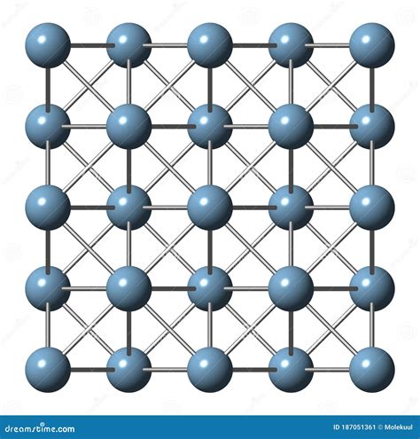 Aluminium Aluminum Metal, Crystal Structure. Stock Illustration - Illustration of atomic ...