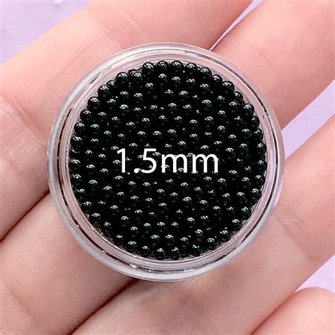 Acrylic Micro Beads in 1.5mm | Miniature Black Eyes for Kawaii Crafts ...