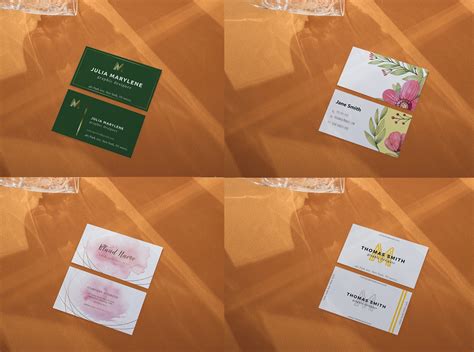 Business Card Shadow Mockups by Julia on Dribbble