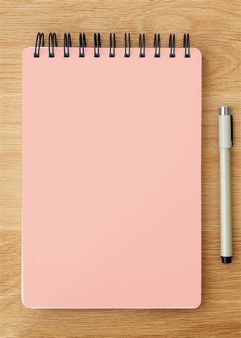 Blank plain pink notebook page with a pen mockup | free image by rawpixel.com / KUTTHALEEYO ...